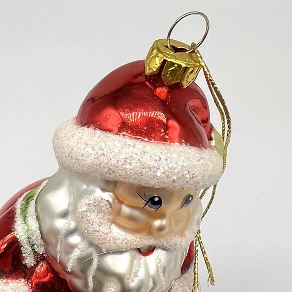 VTG Hand-Blown Glass Santa Ornament Ident Reflector Belly & Jiggly Spring Legs - Picture 11 of 11